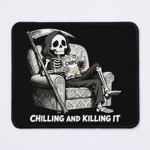 Item preview, Chilling and Killing It Skeleton Halloween Illustration designed and sold by Uglyandcute.