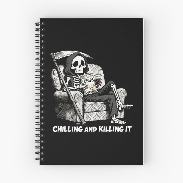 Item preview, Chilling and Killing It Skeleton Halloween Illustration designed and sold by Uglyandcute.
