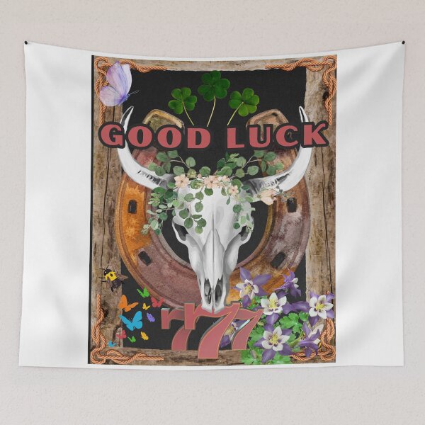 Item preview,  Good Luck Positive Message bull's skull designed and sold by GoGreenlove.