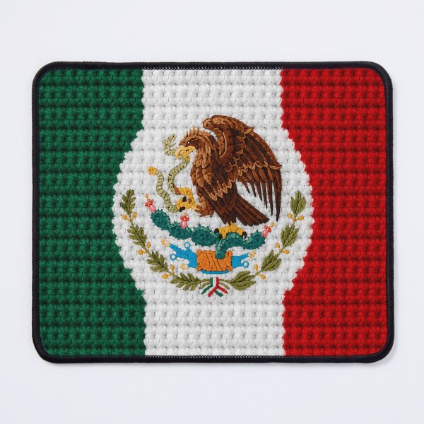 Item preview, Mexico Flag Crochet Texture Wall Art designed and sold by LuisWorks.