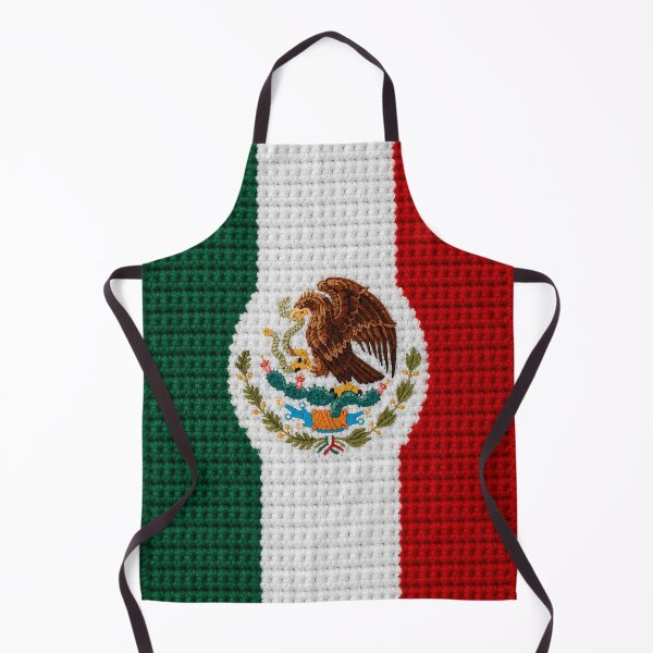 Item preview, Mexico Flag Crochet Texture Wall Art designed and sold by LuisWorks.