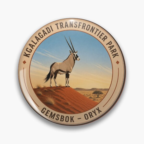Item preview, Kgalagadi Gemsbok Badge – Red Dune Wildlife Series designed and sold by The Digital Compass.