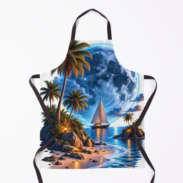 Item preview, Mystic Moon Beach and Sailboat Night Art designed and sold by FutureGarb.