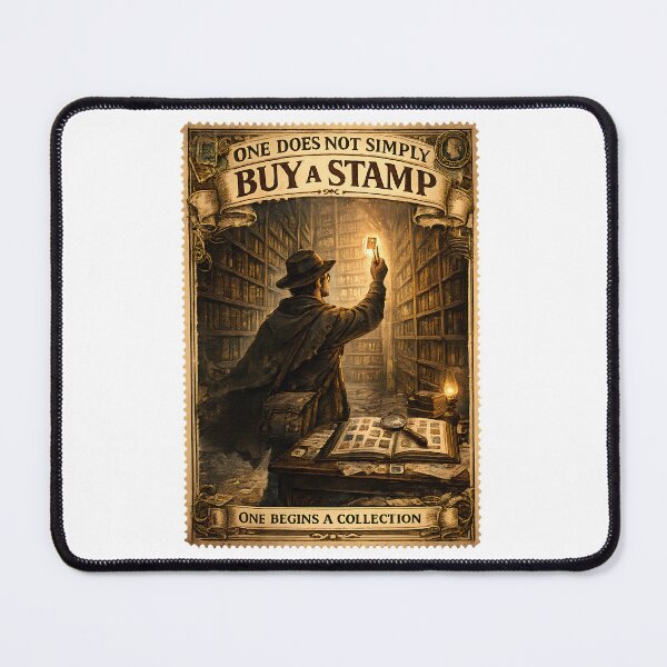 Item preview, One Does Not Simply Buy A Stamp - Vintage Philately Adventure Stamp Art designed and sold by Neurospicy Trolls.