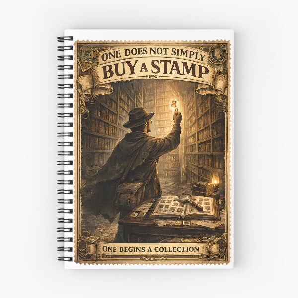 Item preview, One Does Not Simply Buy A Stamp - Vintage Philately Adventure Stamp Art designed and sold by Neurospicy Trolls.