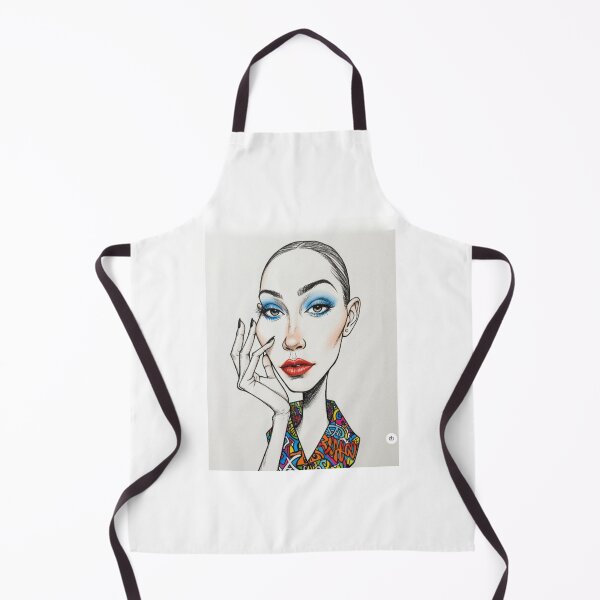 Item preview, Fashion Model Pop Art Portrait Blue Eyeshadow Red Lips designed and sold by  Color & Form.