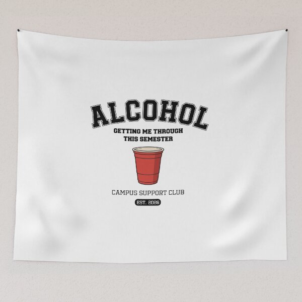 Item preview, Alcohol Getting Me Through This Semester | Funny College Student Shirt designed and sold by luckyhue.
