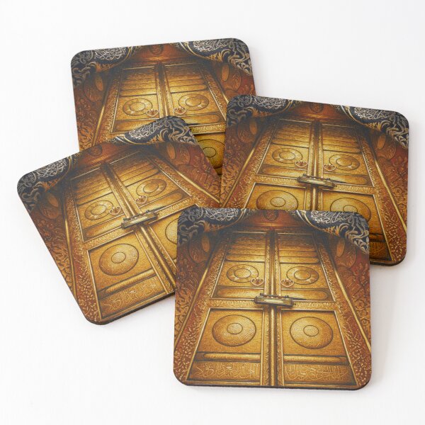 Item preview, Sacred Kaaba Door (V.1) – Golden Door & Kiswa / Makkah Islamic Wall Art designed and sold by D-Islamic.