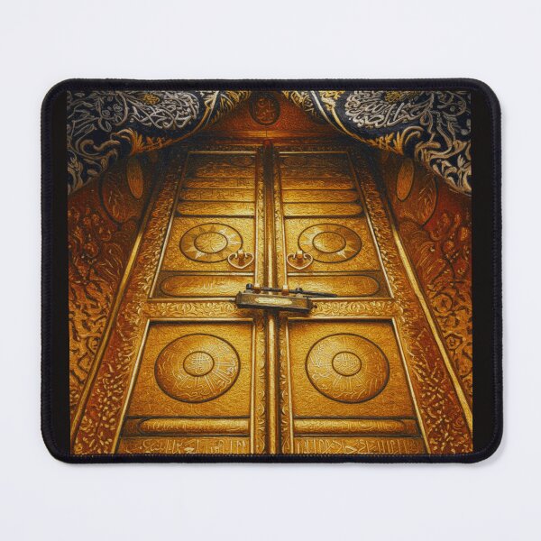 Item preview, Sacred Kaaba Door (V.1) – Golden Door & Kiswa / Makkah Islamic Wall Art designed and sold by D-Islamic.