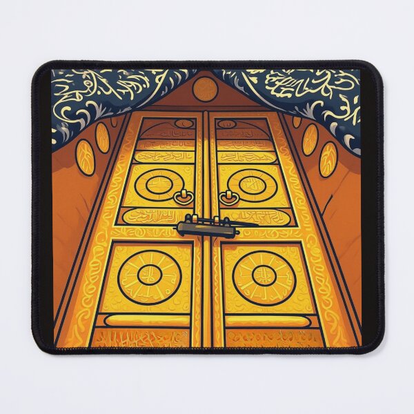Item preview, Sacred Kaaba Door (V.2) – Golden Door & Kiswa / Makkah Islamic Wall Art designed and sold by D-Islamic.