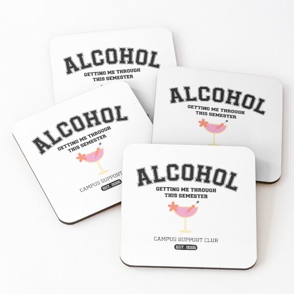 Item preview, Alcohol Getting Me Through This Semester | Funny College Cocktail Design designed and sold by luckyhue.