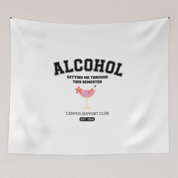 Item preview, Alcohol Getting Me Through This Semester | Funny College Cocktail Design designed and sold by luckyhue.