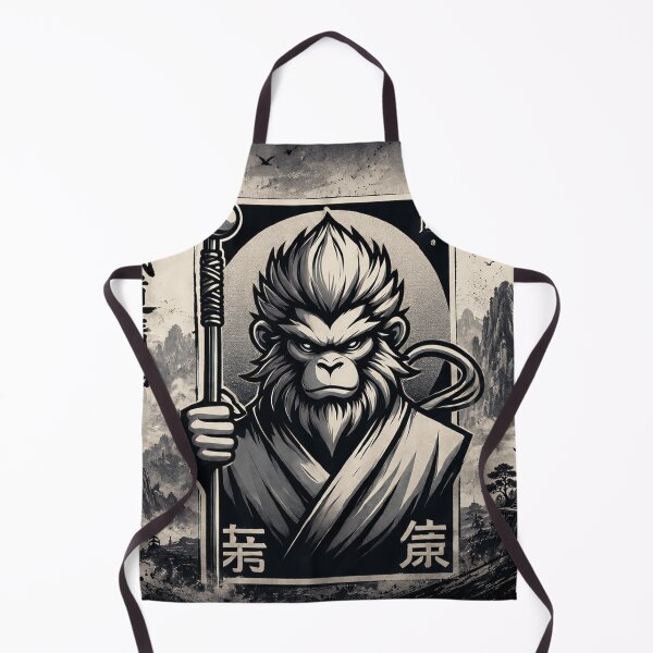 Item preview, Monkey King Martial Arts Warrior | Traditional Chinese Ink Art designed and sold by Fei Long Design Hub.
