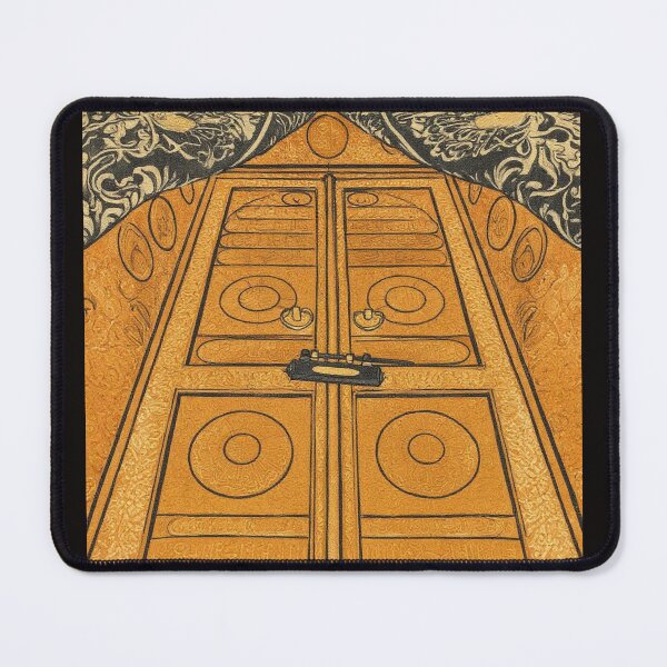 Item preview, Sacred Kaaba Door (V.3) – Golden Door & Kiswa / Makkah Islamic Wall Art designed and sold by D-Islamic.