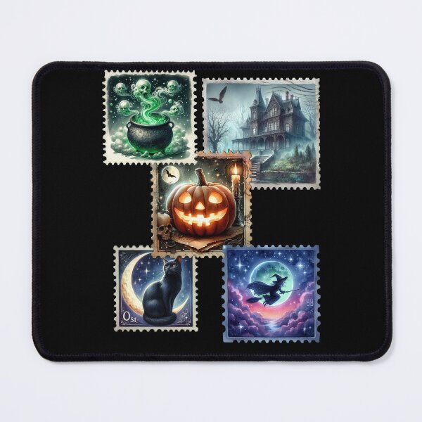Item preview, Halloween Postage Stamp Pattern – Spooky Vintage Collection designed and sold by Szpaku desart .