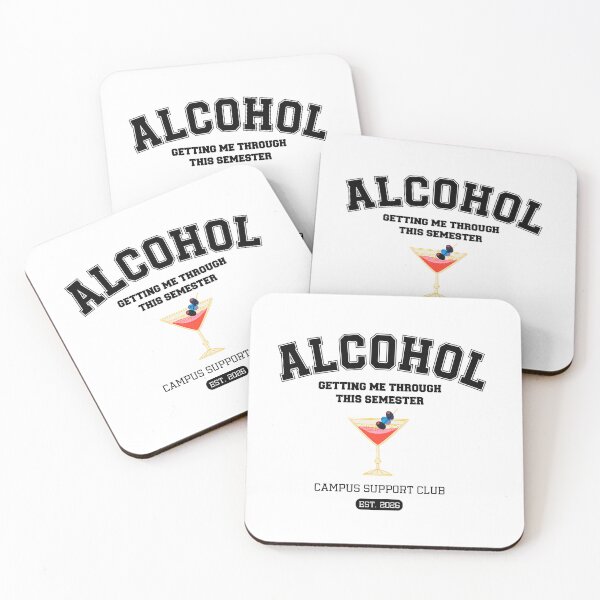 Item preview, Alcohol Getting Me Through This Semester | Funny College Cocktail Design designed and sold by luckyhue.