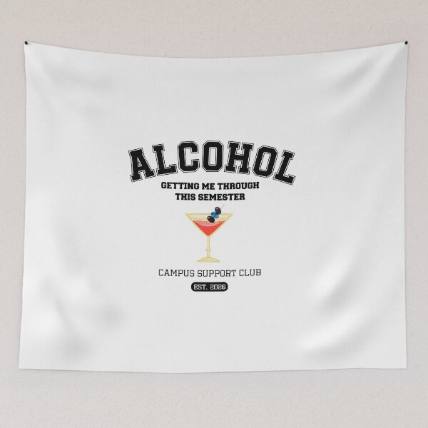 Item preview, Alcohol Getting Me Through This Semester | Funny College Cocktail Design designed and sold by luckyhue.