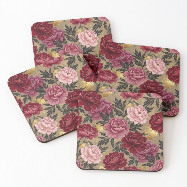 Item preview, Vintage Victorian Crimson Peony Floral Tapestry designed and sold by arteresting-art.