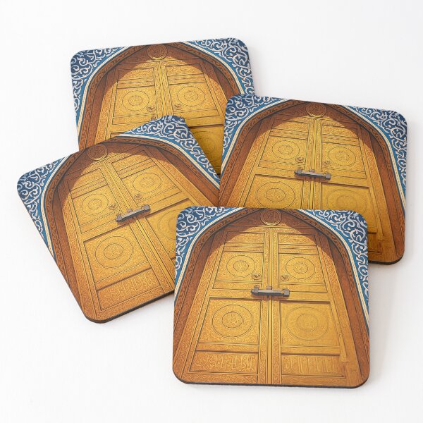 Item preview, Sacred Kaaba Door (V.5) – Golden Door & Kiswa / Makkah Islamic Wall Art designed and sold by D-Islamic.