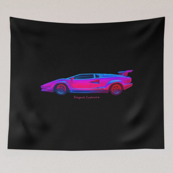 Item preview, Neon Nights Retro Wave Cyber Car no text - New Wave Cold Wave Super Car designed and sold by Elegant Customs.