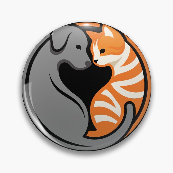 Item preview, Cute Dog And Cat Heart Circular Emblem designed and sold by ZUMERI.