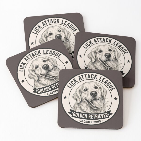 Item preview, Lick Attack League - Golden Retriever - Slobber Bomb/ Funny Golden Retriever Dog Badge Logo  designed and sold by Halejo68.