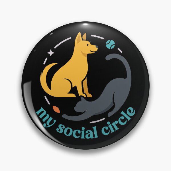 Item preview, My Social Circle | Cute Dog And Cat Vector Badge designed and sold by ZUMERI.