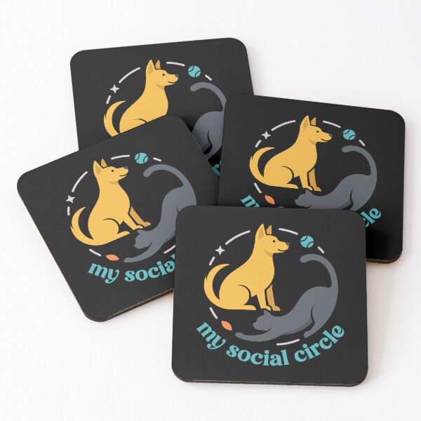 Item preview, My Social Circle | Cute Dog And Cat Vector Badge designed and sold by ZUMERI.