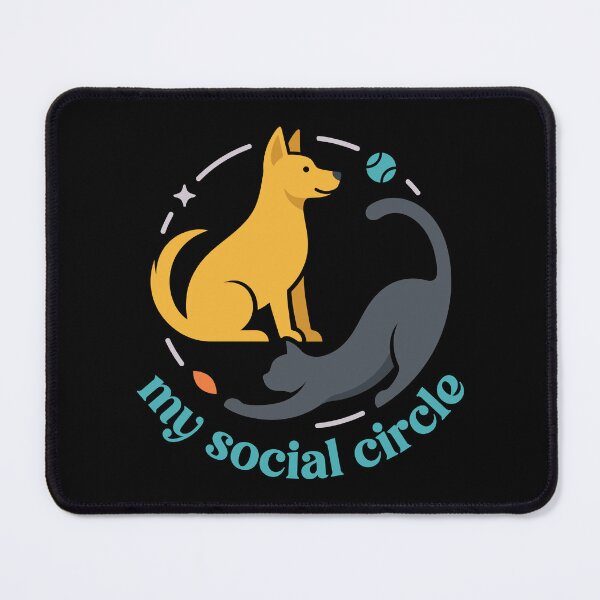 Item preview, My Social Circle | Cute Dog And Cat Vector Badge designed and sold by ZUMERI.