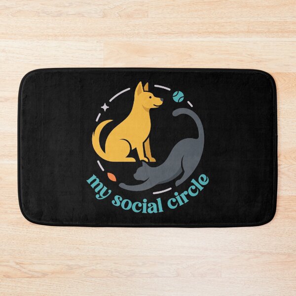 Item preview, My Social Circle | Cute Dog And Cat Vector Badge designed and sold by ZUMERI.
