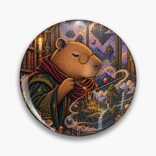 Item preview, The World Builder Tarot Card - Capybara Imagine Create Explore Vintage Fantasy designed and sold by zhivago1980.