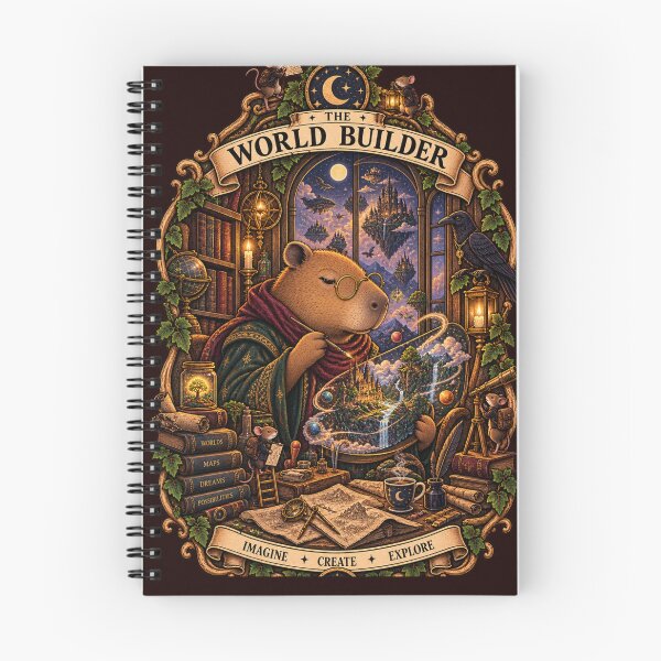 Item preview, The World Builder Tarot Card - Capybara Imagine Create Explore Vintage Fantasy designed and sold by zhivago1980.