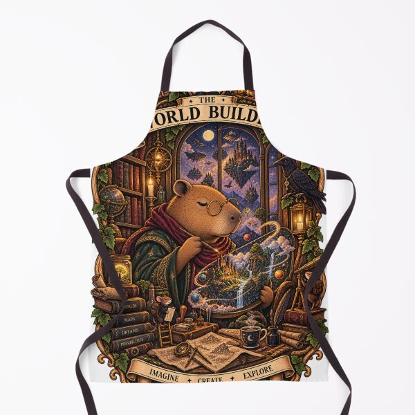 Item preview, The World Builder Tarot Card - Capybara Imagine Create Explore Vintage Fantasy designed and sold by zhivago1980.