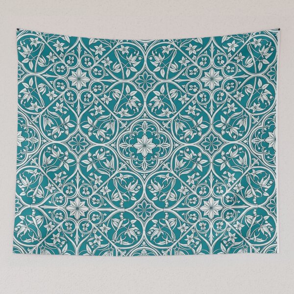 Item preview, Elegant Teal Floral Damask Pattern designed and sold by Owcomm.