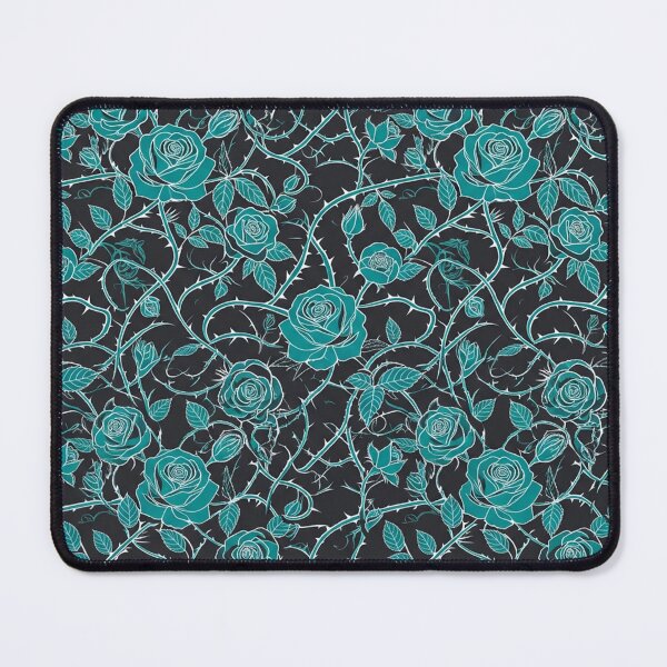 Item preview, Dark Teal Roses And Thorny Vines Pattern designed and sold by Owcomm.