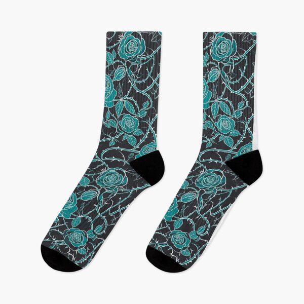 Item preview, Dark Teal Roses And Thorny Vines Pattern designed and sold by Owcomm.