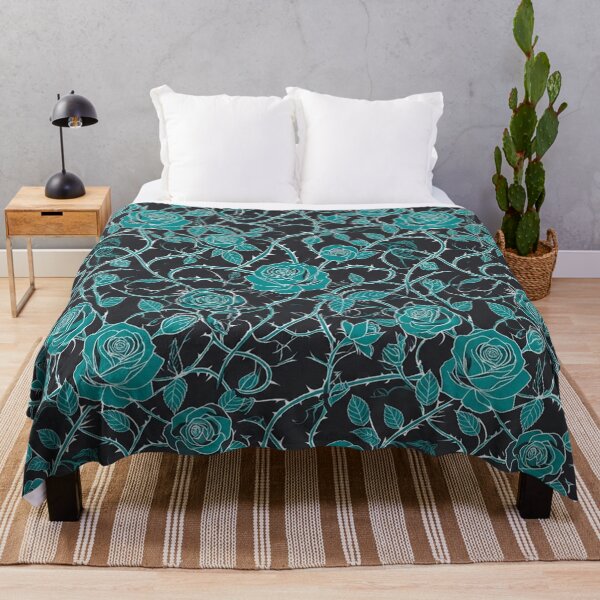Item preview, Dark Teal Roses And Thorny Vines Pattern designed and sold by Owcomm.