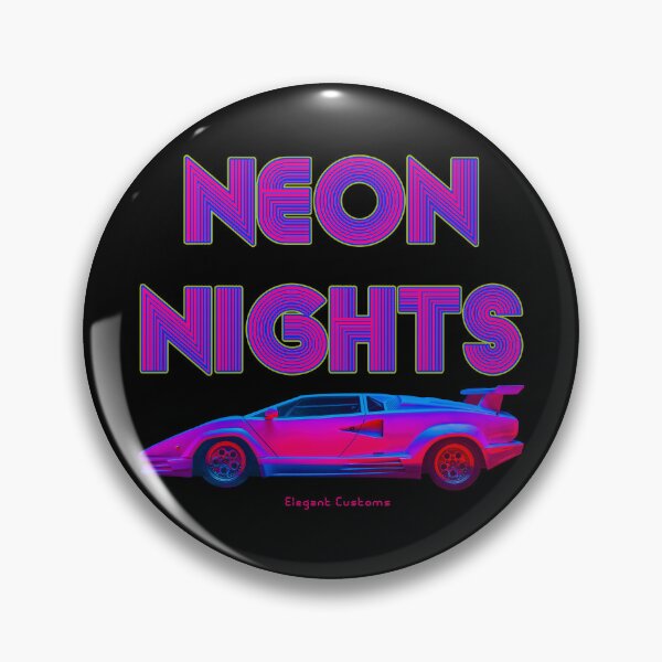 Item preview, Neon Nights Retro Wave Cyber Car with text - New Wave Cold Wave Super Car designed and sold by Elegant Customs.