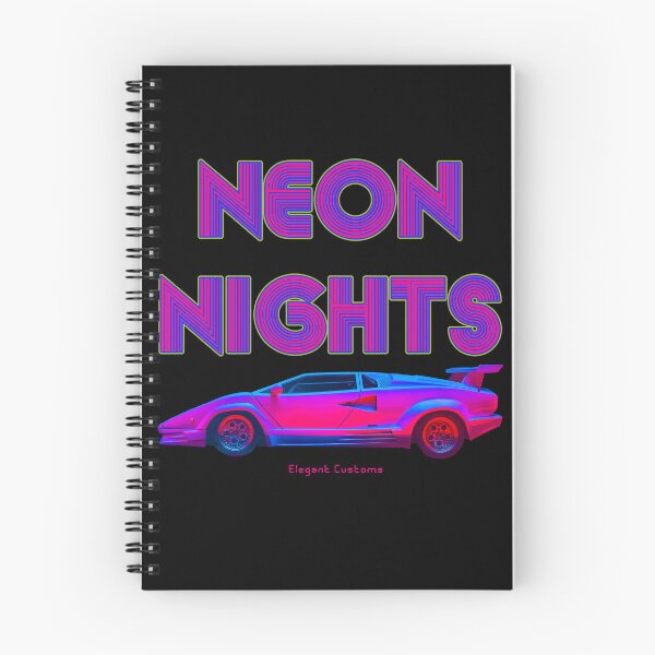 Item preview, Neon Nights Retro Wave Cyber Car with text - New Wave Cold Wave Super Car designed and sold by Elegant Customs.