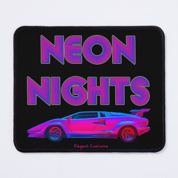Item preview, Neon Nights Retro Wave Cyber Car with text - New Wave Cold Wave Super Car designed and sold by Elegant Customs.