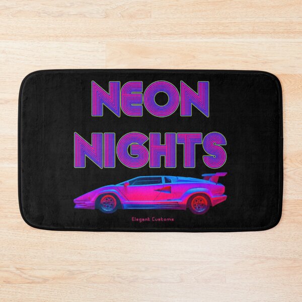 Item preview, Neon Nights Retro Wave Cyber Car with text - New Wave Cold Wave Super Car designed and sold by Elegant Customs.