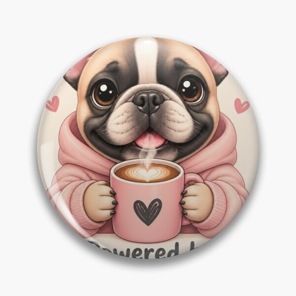Item preview, Cute French Bulldog Coffee Cartoon – Kawaii Pastel Dog Art with Funny Quote designed and sold by cutechaosstudio.
