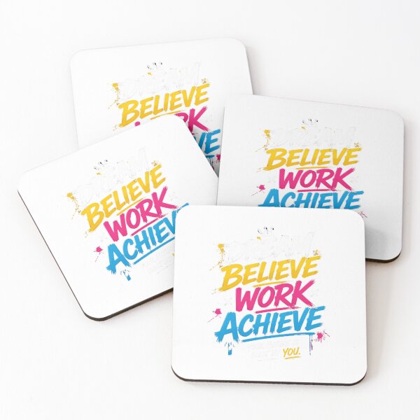 Item preview, Dream Believe Work Achieve | Motivational Success Quote designed and sold by Joyfulfabric.