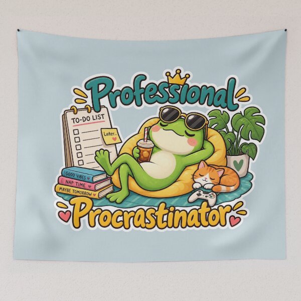 Item preview, Professional Procrastinator – Funny Lazy Frog designed and sold by Sasas Design.