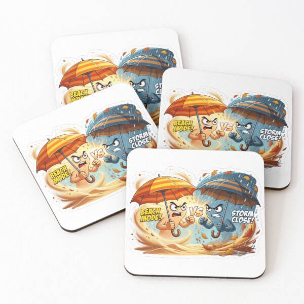 Item preview, Beach Umbrella Versus Rain Umbrella Season Sticker designed and sold by Imaginarium of Chaos falcon88 .