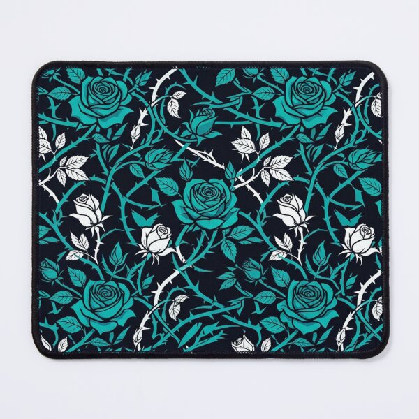 Item preview, Teal Gothic Rose And Thorn Vine Pattern designed and sold by Owcomm.