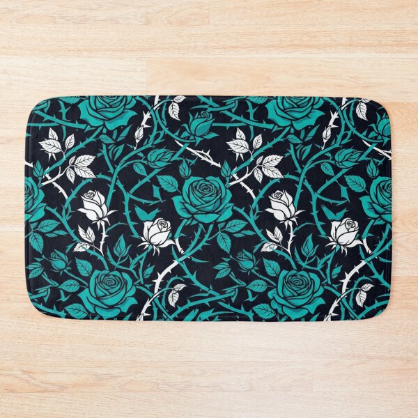 Item preview, Teal Gothic Rose And Thorn Vine Pattern designed and sold by Owcomm.