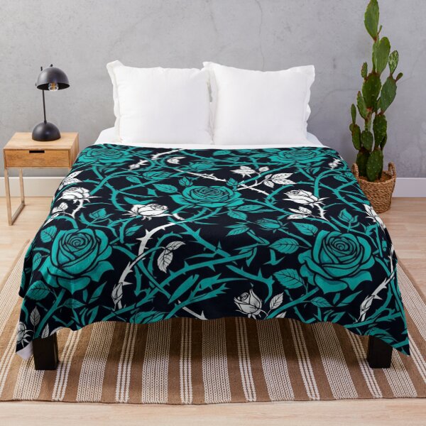 Item preview, Teal Gothic Rose And Thorn Vine Pattern designed and sold by Owcomm.