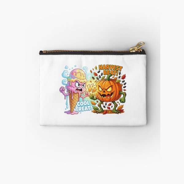 Item preview, Ice Cream Cone Versus Carved Pumpkin Harvest Sticker designed and sold by Imaginarium of Chaos falcon88 .
