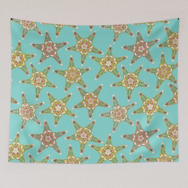 Item preview, starfish flowers blue designed and sold by scrummy.